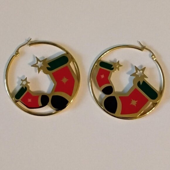 🎅NEW!!!  Christmas Stockings Earrings - Christmas Earrings Fashion 🎅 - Picture 4 of 6